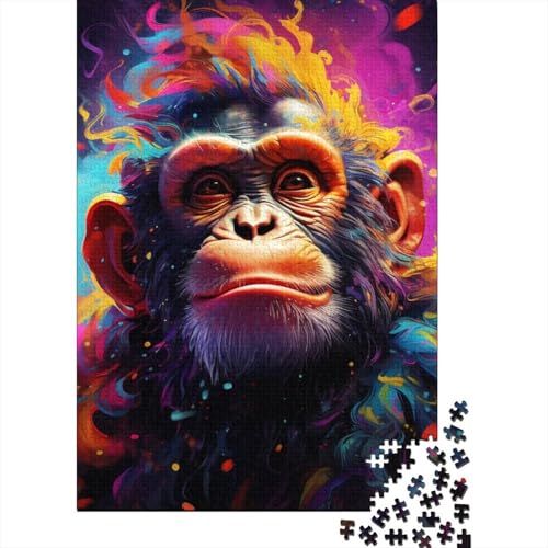 Puzzle 500 Teile, Art Monkey Jigsaw Puzzle für Erwachsene, Schwierigkeitspuzzle, Lernspiele, Spielzeug, Familiendekoration, 500 Stück (52 x 38 cm) von BaoFFF