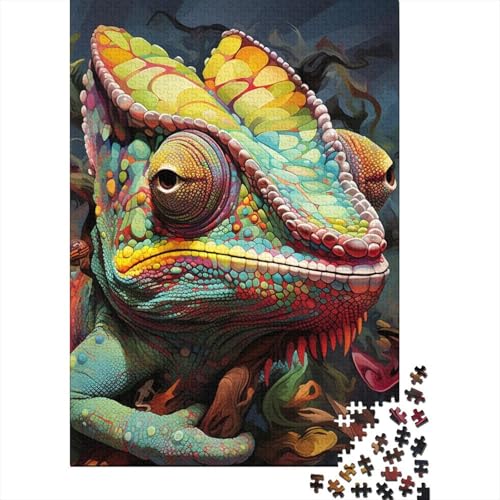 Puzzle 500 Teile, Kunst-Chamäleon-Puzzle für Jungen und Mädchen, Schwierigkeitsgrad: Puzzle, Lernspielzeug, Spiele für die Familie, 500 Teile (52 x 38 cm) von BaoFFF