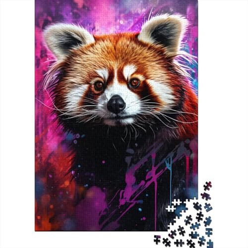 Puzzle 500 Teile, bunter roter Panda, Schwierigkeitsgrad für Erwachsene, Lernspielzeug, Spiele, Familiendekoration, 500 Teile (52 x 38 cm) von BaoFFF