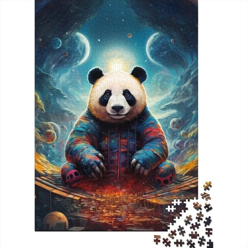 Puzzle 500 Teile, farbenfrohes Kunst-Panda-Puzzle, Puzzle für Erwachsene, Schwierigkeitsgrad: Puzzle, Lernspiel, Spielzeug, Familiendekoration, 500 Teile (52 x 38 cm) von BaoFFF