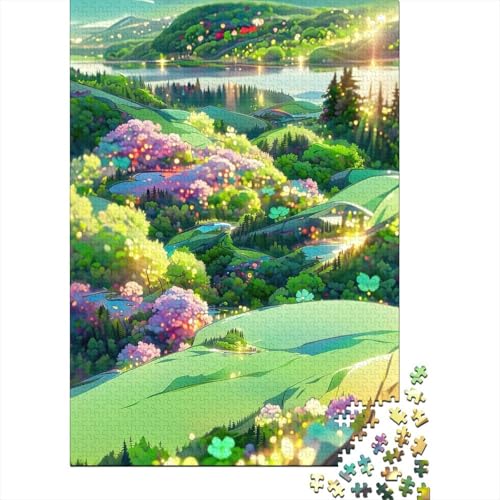 Puzzle 500 Teile Morgenspaziergang, quadratische Puzzles für Erwachsene und Holzpuzzles, Heimdekoration, Puzzlespielzeug, 500 Teile (52 x 38 cm) von BaoFFF