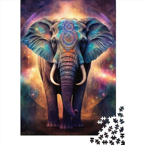 Puzzle für Erwachsene, 1000 Teile, Elefant, buntes Tier-Holzpuzzle für Erwachsene und Teenager, Heimdekoration, Puzzlespielzeug, Geburtstagsgeschenk, 1000 Teile (75 x 50 cm) von BaoFFF