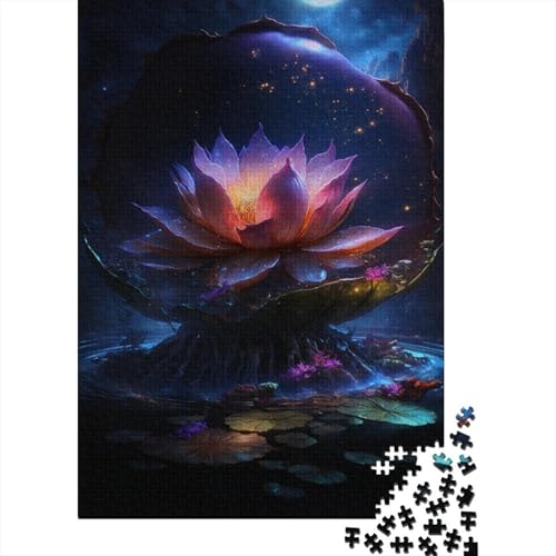 Puzzle für Erwachsene, 1000 Teile, Galaxie-Fantasie, Lotus, Holzpuzzle für Erwachsene, Lernspiel, Herausforderungsspielzeug, 1000 Stück (75 x 50 cm) von BaoFFF