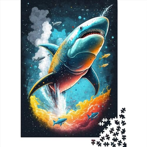 Puzzle für Erwachsene, 1000 Teile, Hai, Zauberwald, Holzpuzzle, Puzzle für Erwachsene, Lernspiel, Herausforderung, Spielzeug, Geburtstagsgeschenk, 1000 Stück (75 x 50 cm) von BaoFFF