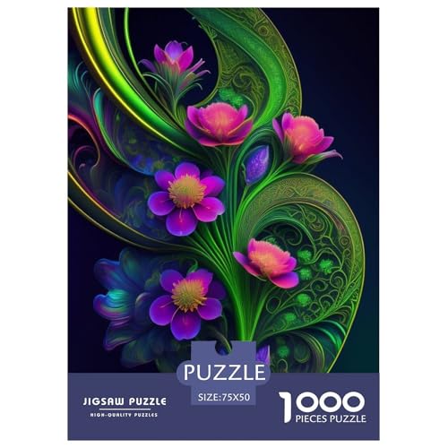 Puzzle für Erwachsene, 1000 Teile, Kunstblumen, Holzpuzzle für Erwachsene und Teenager, nachhaltiges Puzzle für Erwachsene | Spiele 1000 Teile (75 x 50 cm) von BaoFFF