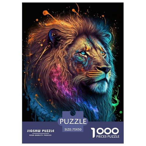 Puzzle für Erwachsene, 1000 Teile, Tierkunst, Löwe, Puzzles für Erwachsene, Lernspiel für Erwachsene Teenager, 1000 Teile (75 x 50 cm) von BaoFFF