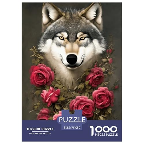 Puzzle für Erwachsene, 1000 Teile, Tierkunst, Wolf, Puzzles für Erwachsene, Lernspiel für Erwachsene Teenager, 1000 Teile (75 x 50 cm) von BaoFFF