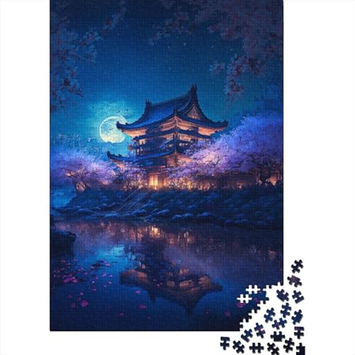 Puzzle für Erwachsene, 1000 japanische Tempel, Puzzle für Erwachsene, Lernspiel, Herausforderungsspielzeug, 1000 Teile (75 x 50 cm) von BaoFFF