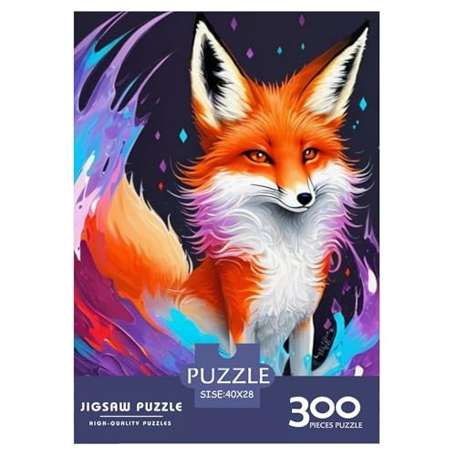 Puzzle für Erwachsene, 300 Stück, Tierkunst, Fuchs, Puzzles für Erwachsene, Lernspiel für Erwachsene Teenager, 300 Teile (40 x 28 cm) von BaoFFF