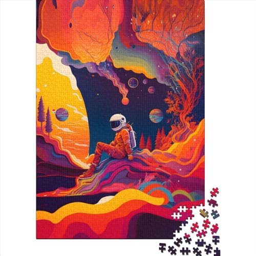 Puzzle für Erwachsene, 300 Teile, Astronauten-Puzzle, farbenfrohe Holzpuzzles, Puzzles für Erwachsene, Lernspiel, Herausforderungsspielzeug, 300 Stück (40 x 28 cm) von BaoFFF