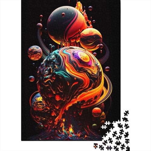 Puzzle für Erwachsene, 300 Teile, Bunte Planeten, Puzzle für Erwachsene, Holzbrettpuzzle, anspruchsvolles Spiel, 300 Teile (40 x 28 cm) von BaoFFF