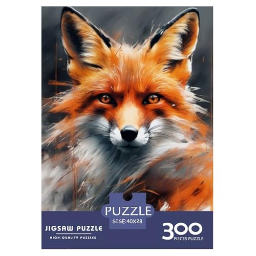 Puzzle für Erwachsene, 300 Teile, Tierkunst, Fuchs, Holzpuzzle, Denksportaufgaben für Erwachsene, 300 Teile (40 x 28 cm) von BaoFFF