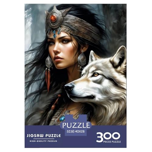 Puzzle für Erwachsene, 300 Teile, Tierkunst, Wolf, Holzpuzzle für Erwachsene, Lernspiel für Erwachsene Teenager, 300 Teile (40 x 28 cm) von BaoFFF