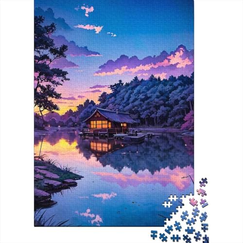 Puzzle für Erwachsene, 300 Teile, japanischer Stil, kreative quadratische Puzzles für Erwachsene und Holzpuzzles, anspruchsvolles Spiel, 300 Teile (40 x 28 cm) von BaoFFF