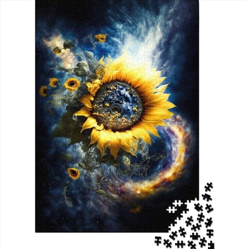 Puzzle für Erwachsene, 300-teiliges Universum-Sonnenblumen-Puzzle für Erwachsene, Holzbrett-Puzzle, Familienunterhaltungsspielzeug, 300 Teile (40 x 28 cm) von BaoFFF