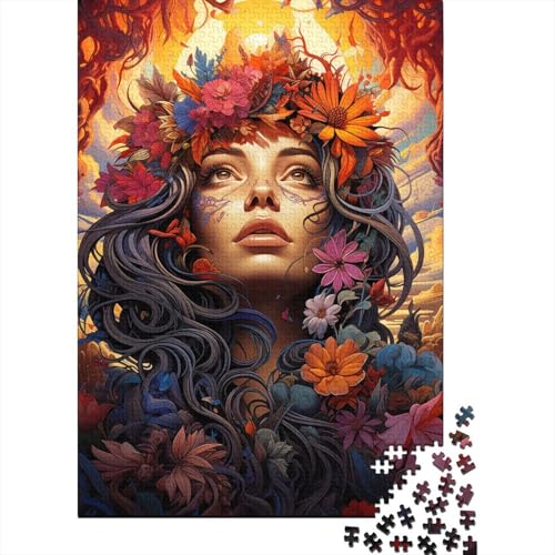 Puzzle für Erwachsene, 500 Teile, Psychedelische und glückliche Frau, Puzzle, Puzzles für Erwachsene, Lernspiel, Herausforderungsspielzeug, 500 Teile (52 x 38 cm) von BaoFFF