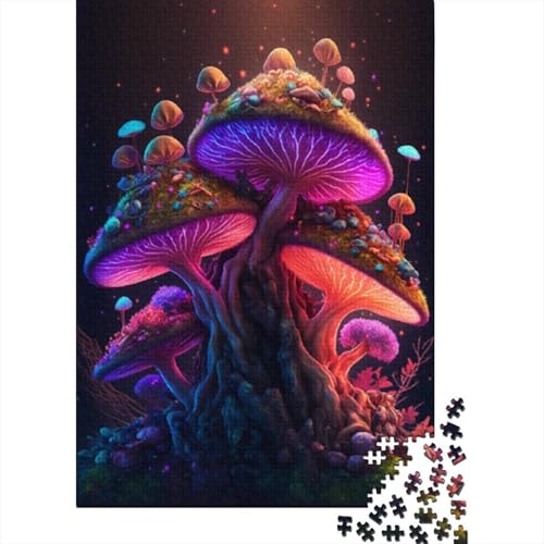 Puzzle für Erwachsene, 500 Teile, kosmischer Pilz, Holzpuzzle für Erwachsene, Lernspiel, Herausforderungsspielzeug, 500 Teile (52 x 38 cm) von BaoFFF