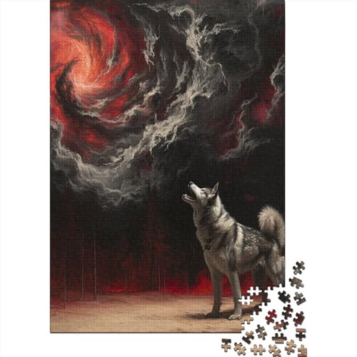 Puzzle für Erwachsene, 500-teiliges Alaskan Malamute-Hundepuzzle für Erwachsene, Kartonpuzzle, anspruchsvolles Spiel, 500 Teile (52 x 38 cm) von BaoFFF