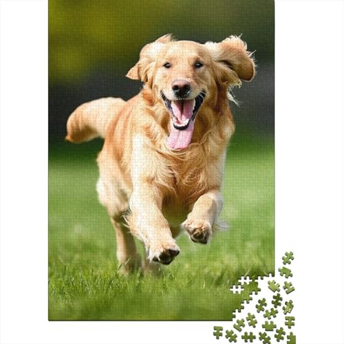 Puzzle für Erwachsene, Golden Retriever, 500-teiliges Puzzle, Holzpuzzle für Erwachsene ab 18 Jahren, gutes Geschenk für Erwachsene, 500 Teile (52 x 38 cm) von BaoFFF