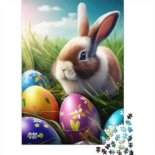 Puzzle für Erwachsene, Kaninchen, Osterhase, Tierpuzzle für Erwachsene, 300 Teile für Erwachsene und Holzbrettpuzzle, Lernpuzzle, Familienspiel, 300 Teile (40 x 28 cm) von BaoFFF