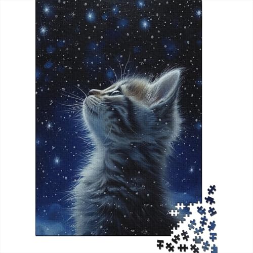 Puzzle für Erwachsene, Katze, 300-teiliges Puzzle, Holzpuzzle für Erwachsene und ab 18 Jahren, Familienaktivität, 300 Teile (40 x 28 cm) von BaoFFF