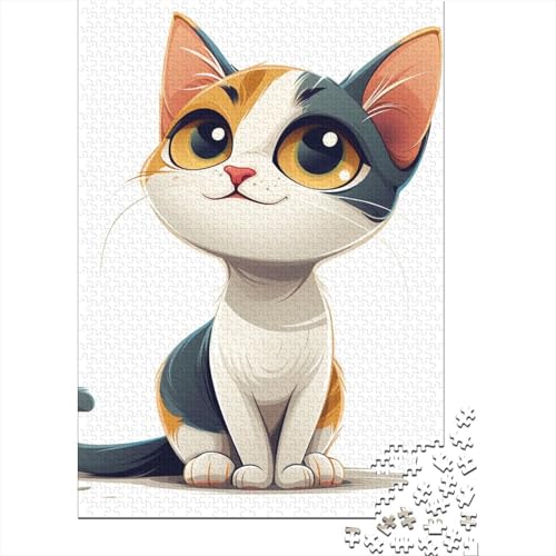 Puzzle für Erwachsene, Katze, 500-teiliges Puzzle, Holzpuzzle für Erwachsene und ab 18 Jahren, Familienaktivität, 500 Teile (52 x 38 cm) von BaoFFF