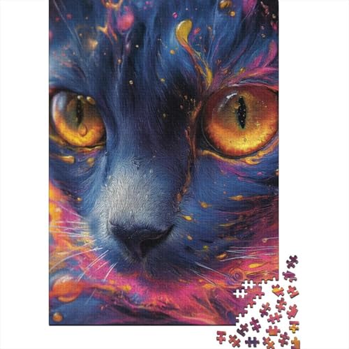 Puzzle für Erwachsene, Katze, 500-teiliges Puzzle für Erwachsene, Holzpuzzle, geeignet für Erwachsene und über 18 Jahre, tolles Geschenk für Erwachsene, 500 Teile (52 x 38 cm) von BaoFFF