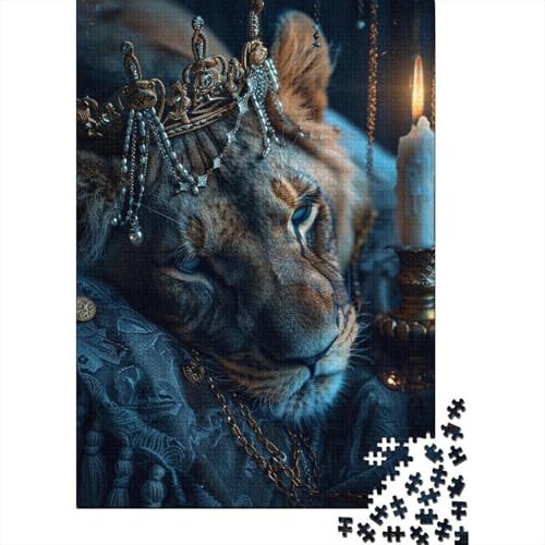 Puzzle für Erwachsene, Künstlerischer Löwe, 1000-teiliges Puzzle, Holzpuzzle für Erwachsene und ab 18 Jahren, anspruchsvolles Spielpuzzle, 1000 Teile (75 x 50 cm) von BaoFFF