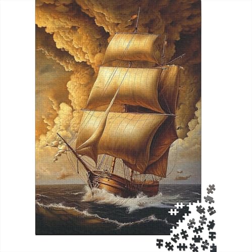 Puzzle für Erwachsene, Segelboot, 500-teiliges Puzzle für Erwachsene, Holzpuzzle für Erwachsene und Heimdekoration, Puzzlespielzeug, 500 Teile (52 x 38 cm) von BaoFFF