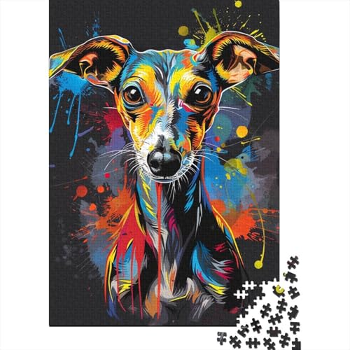 Puzzle für Erwachsene, Whippet-Hund, Kunst-Puzzle für Erwachsene, Lernspiel, Herausforderungsspielzeug, 500 Teile (52 x 38 cm) von BaoFFF