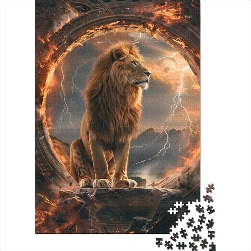 Puzzle für Erwachsene, künstlerischer Löwe, 1000-teiliges Puzzle für Erwachsene, Holzpuzzle für Erwachsene und Lernen, pädagogisches Puzzle, 1000 Teile (75 x 50 cm) von BaoFFF