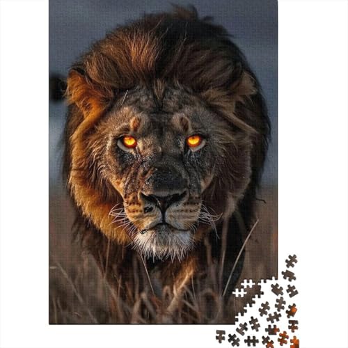 Puzzle für Erwachsene, künstlerischer Löwe, 500 Teile, Puzzle aus Holz, Puzzle für Teenager und tolles Geschenk für Erwachsene, 500 Teile (52 x 38 cm) von BaoFFF