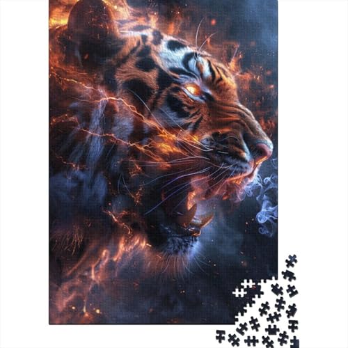 Puzzle für Erwachsene, künstlerischer Tiger, 1000-teiliges Puzzle, Holzpuzzle für Erwachsene und Lernpuzzle, Familienspiel, 1000 Teile (75 x 50 cm) von BaoFFF