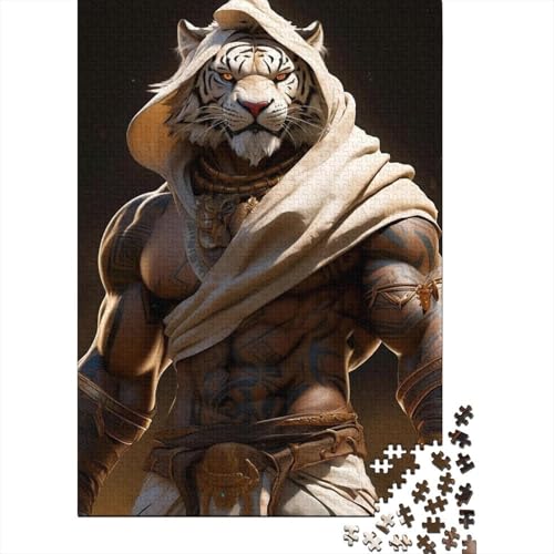 Puzzle für Erwachsene, künstlerischer Tiger, 500-teiliges Puzzle, Holzpuzzle für Erwachsene und ab 18 Jahren, für Erwachsene, Puzzle-Geschenke, 500 Teile (52 x 38 cm) von BaoFFF