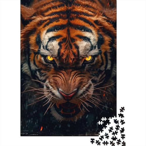 Puzzle für Erwachsene, künstlerischer Tiger, 500-teiliges Puzzle für Erwachsene, Holzpuzzle für Erwachsene und ab 18 Jahren, Spielzeug-Wanddekoration, 500 Teile (52 x 38 cm) von BaoFFF