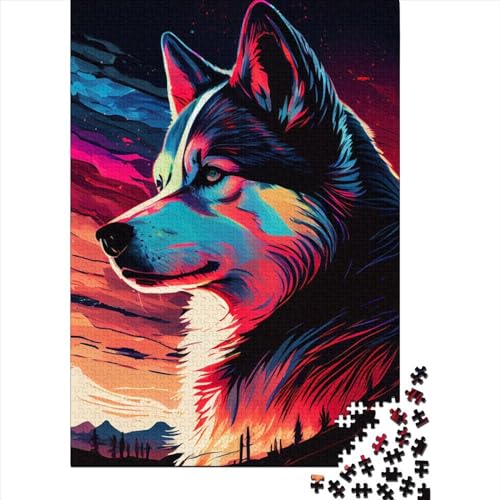 Puzzle für Erwachsene 1000 Husky, bunt, 2 Puzzle, Puzzles für Erwachsene, Lernspiel, Herausforderung, Spielzeug, Geburtstagsgeschenk, 1000 Teile (75 x 50 cm) von BaoFFF