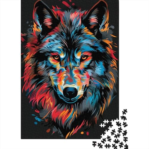 Puzzle für Erwachsene 1000 Stück, Wolf-Graffiti-Kunst-Puzzle, Puzzle für Erwachsene, Lernspiel, Herausforderungsspielzeug, 1000 Teile (75 x 50 cm) von BaoFFF