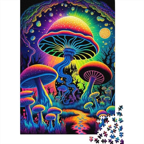 Puzzle für Erwachsene 1000 Teile, Psychedelische Pilze, Puzzle für Erwachsene und Holzbrett-Puzzle, Spielzeug, Denkspiel, 1000 Teile (75 x 50 cm) von BaoFFF