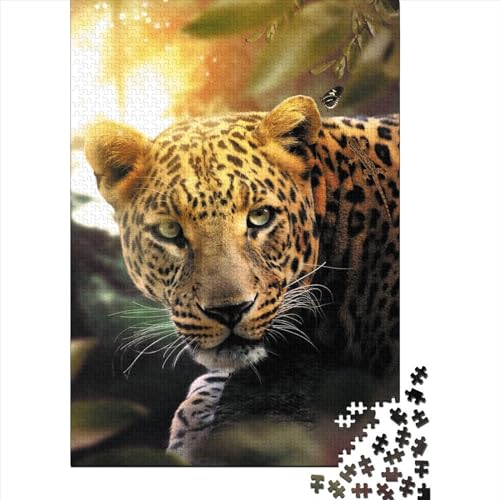 Puzzle für Erwachsene 1000 Teile Leoparden- und Schmetterlings-Puzzles für Erwachsene und Holzbrett-Puzzles, Spielzeug, Denkspiel, 1000 Teile (75 x 50 cm) von BaoFFF