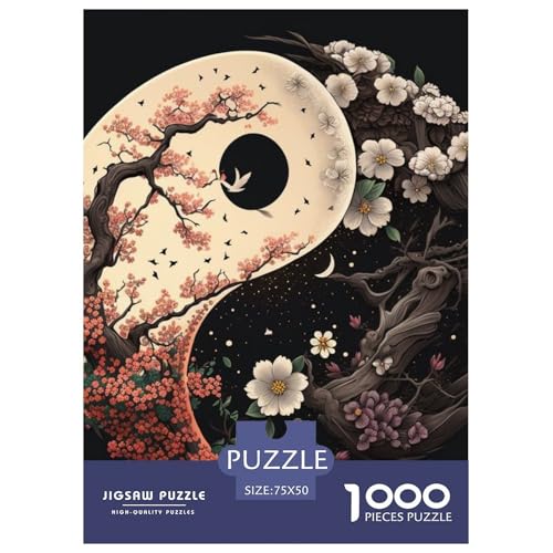 Puzzle für Erwachsene 1000 Teile Yin Yang Art Holzpuzzle für Erwachsene und Teenager Nachhaltiges Puzzle für Erwachsene | Spiele 1000 Teile (75 x 50 cm) von BaoFFF