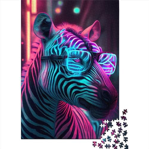 Puzzle für Erwachsene 1000 Teile Zebra-Holzpuzzle für Erwachsene und Teenager, Heimdekoration, Puzzlespielzeug, Geburtstagsgeschenk, 1000 Teile (75 x 50 cm) von BaoFFF