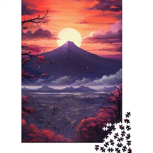 Puzzle für Erwachsene 300 Sonnenuntergang über der Stadt mit Bäumen, Puzzle für Erwachsene, Lernspiel, Herausforderungsspielzeug, 300 Teile (40 x 28 cm) von BaoFFF