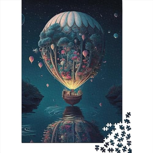 Puzzle für Erwachsene 500 Teile Ballon im Weltraum Puzzles für Erwachsene und Holzbrettpuzzles Spielzeug Denkspiel 500 Teile (52x38cm) von BaoFFF