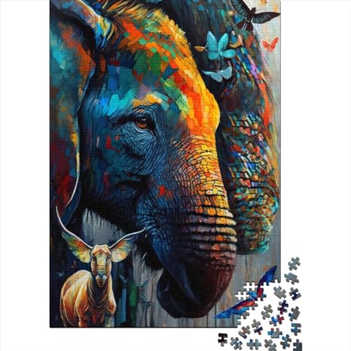 Puzzle für Erwachsene mit 1000 Teilen, Farbige Wildtiere, Holzpuzzle für Erwachsene, Teenager, Mann, Frau, Geschenk, Geburtstagsgeschenk, 1000 Stück (75 x 50 cm) von BaoFFF