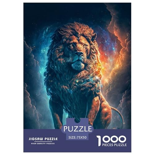 Puzzle für Erwachsene mit 1000 Teilen, Tierkunst, Löwe, Puzzle für Erwachsene, Teenager ab 12 Jahren, 1000 Teile (75 x 50 cm) von BaoFFF