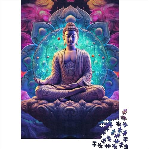 Puzzle für Erwachsene mit 300 Teilen, Psychedelisches Buddha-Puzzle, Holzpuzzle, Dekomprimieren, intellektuelles Lernspielzeug, gutes Teenager, 300 Stück (40 x 28 cm) von BaoFFF