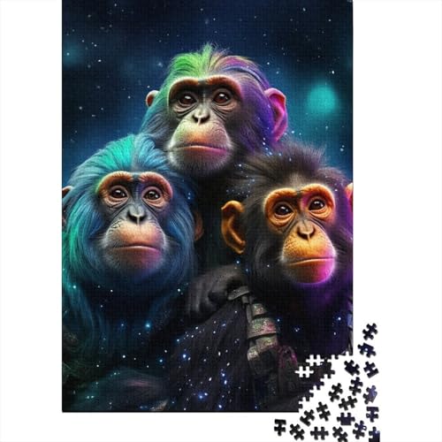 Puzzle für Erwachsene mit 300 Teilen, Sternenhimmel-Gorilla-Puzzle, Lernspiel, Spielzeug, Familiendekoration, 300 Teile (40 x 28 cm) von BaoFFF