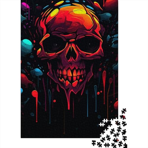 Puzzle für Erwachsene und Jugendliche, Funky Dark Skull, Puzzles für Erwachsene und Teenager, Familienspiel, 1000 Teile (75 x 50 cm) von BaoFFF