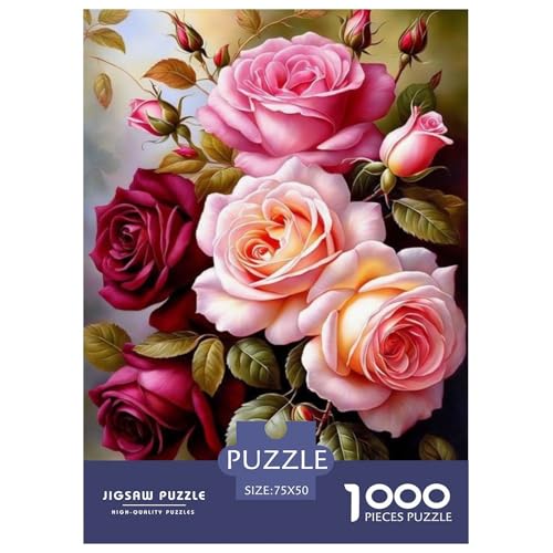 Puzzle für Erwachsene und Jugendliche, Kunst-Blumen-Puzzle, Puzzle für Erwachsene zur Heimdekoration, 1000 Teile (75 x 50 cm) von BaoFFF