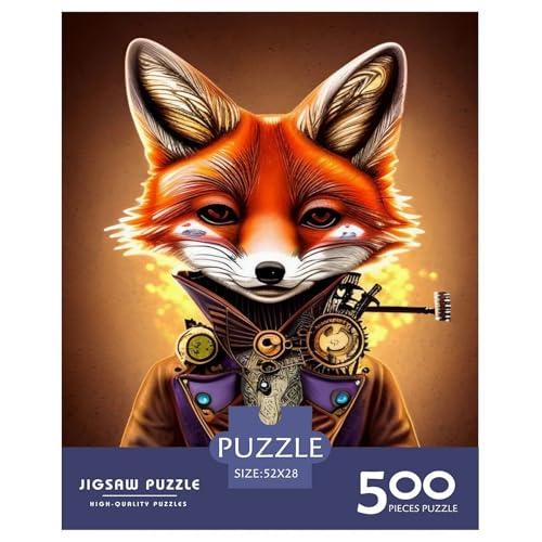 Puzzle für Erwachsene und Jugendliche, Tierkunst, Fuchs-Puzzle, Puzzle für Erwachsene, Geschenke für Erwachsene, 500 Teile (52 x 38 cm) von BaoFFF